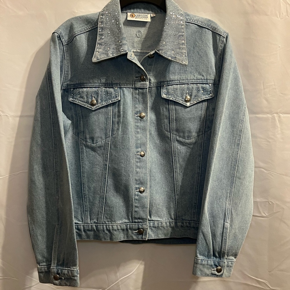 Christine Alexander Blue Denim Jacket with Sequins